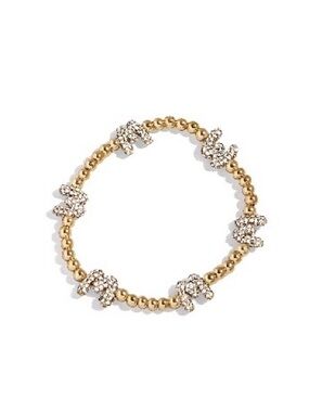 BaubleBar Gold Crystal Cross Bead Bracelet